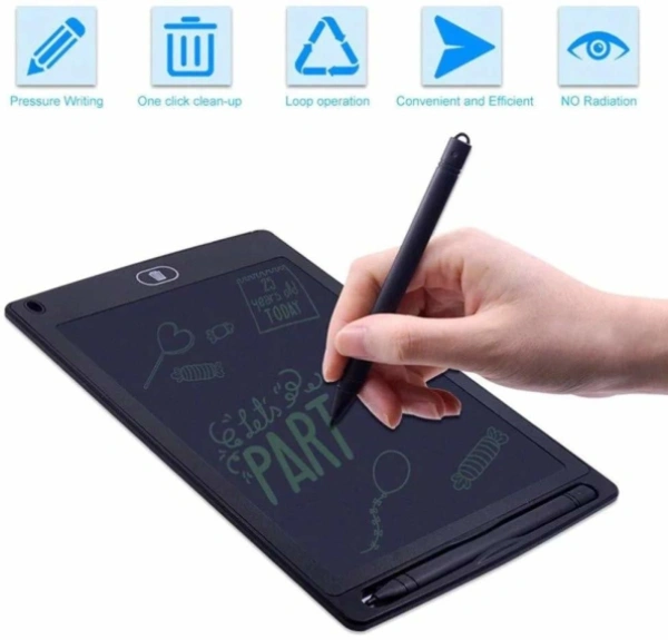 LCD Writing Tablet Pad for Kids - 18 mm x 16 mm, Multicolour